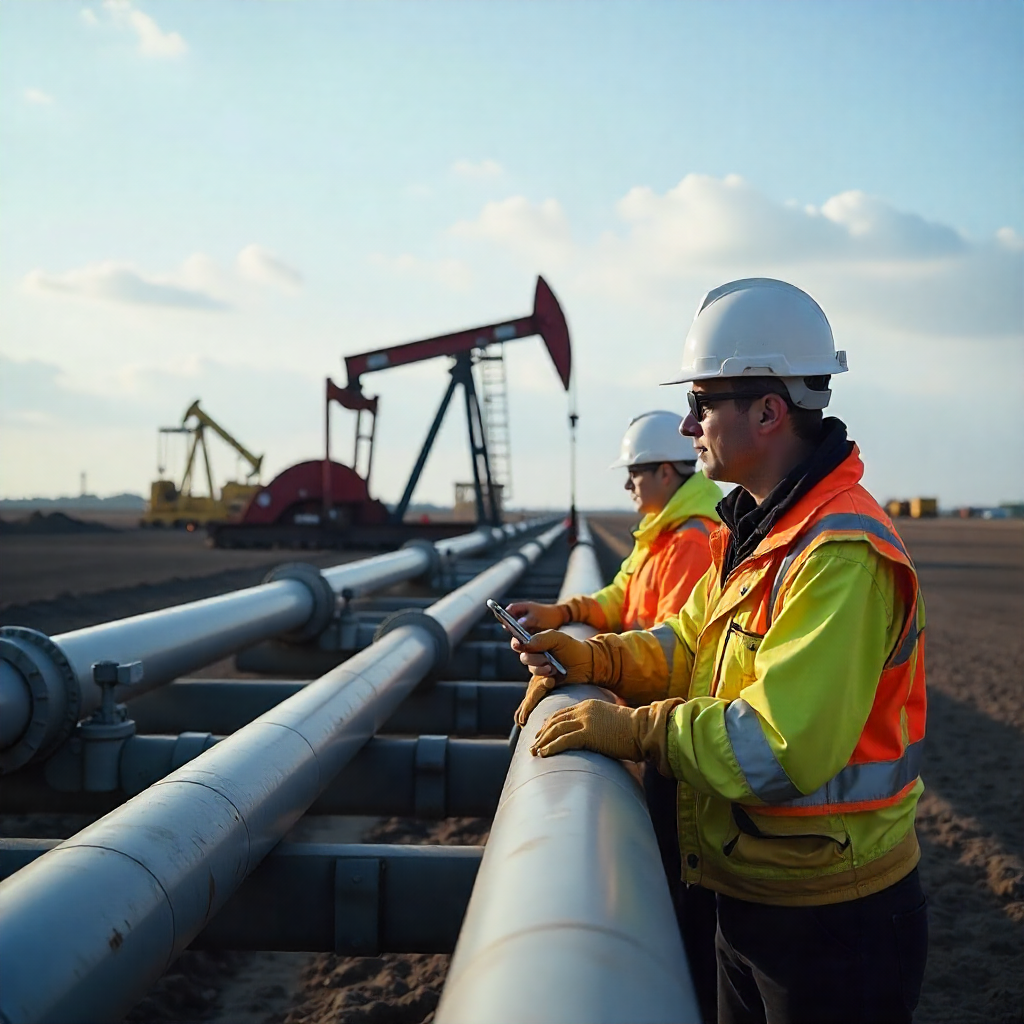 freepik oil site with pipelines and engineers in safety ge 79878